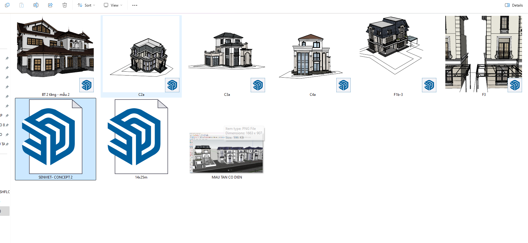 Mẫu biệt thự tân cổ điển sketchup chất lượng 10x20